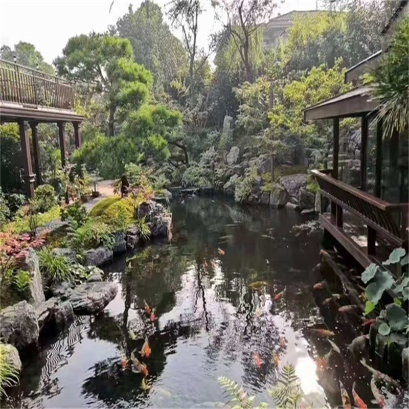 柳南庭院小型鱼池假山图片