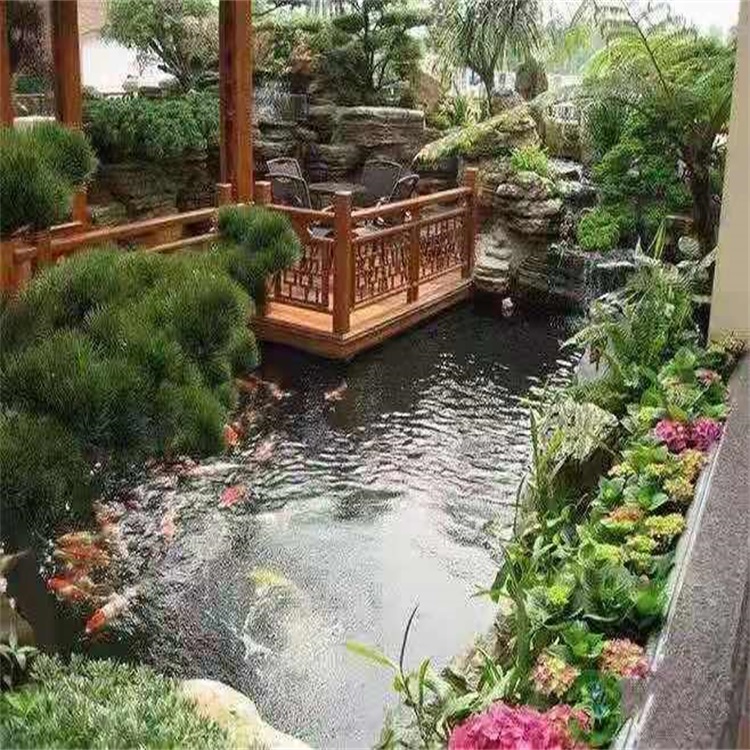 柳南庭院设计鱼池假山建造图